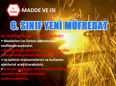 6. Snf yeni mfredata gre hazrlanm Madde ve Is nitesi etkileimli sunusu