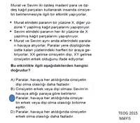 8. Snf 1. nite 1992-2015 Mays Aras TEOG ve Snavlarda km Sorular Sunusu