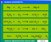 Etkileimli Kimyasal Denklem Denkletirme