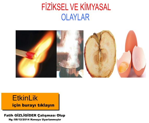 Fiziksel kimyasal olaylar