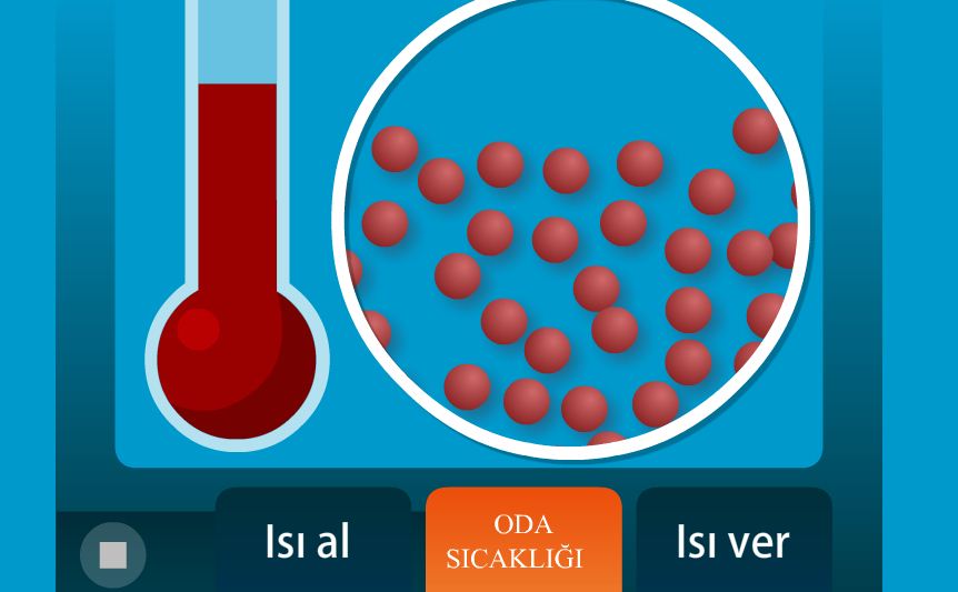 Termometreye s verip aldmzda taneciklerinde ne olur ?