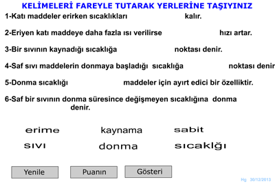 5. Snf Maddenin Ayrt edici zellikleri etkileimli Boluk Doldurma etkinlii