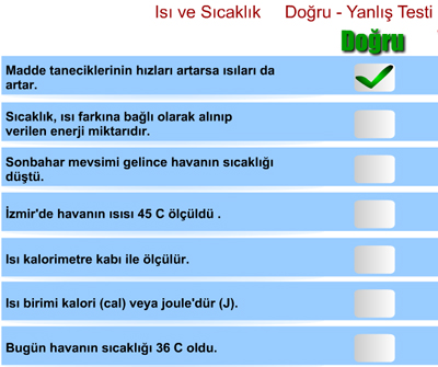 5. Snf s zellikleri etkileimli doru yanl etkinlii