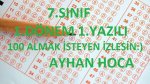 7.SINIF 1.DNEM 1.YAZILIDA %99 IKABLR 2