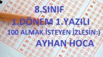 8.SINIF 1.DNEM 1.YAZILIDA %99 IKABLR 3