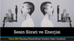 Sesin Srati ve Enerjisi